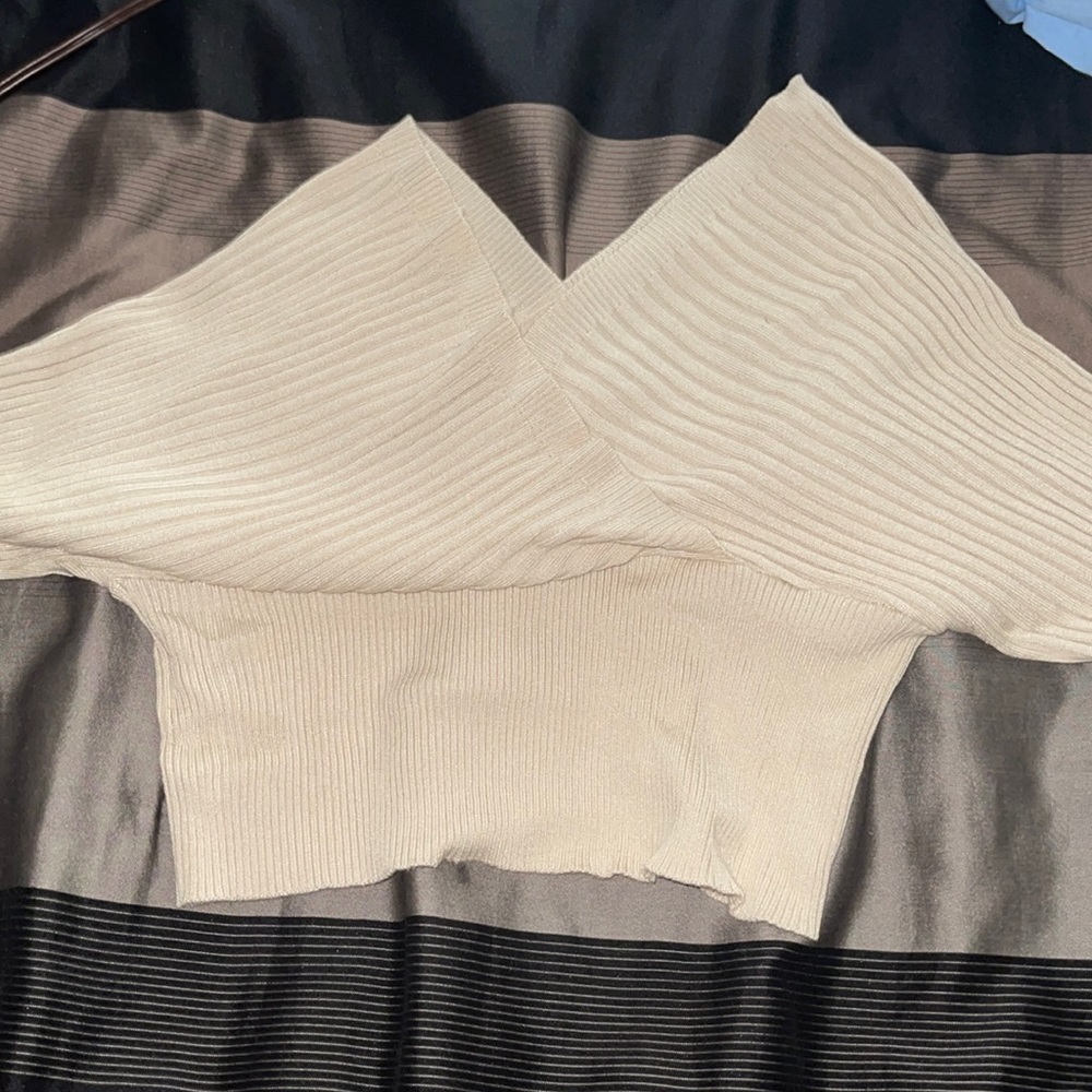 Beige off the shoulders sweater